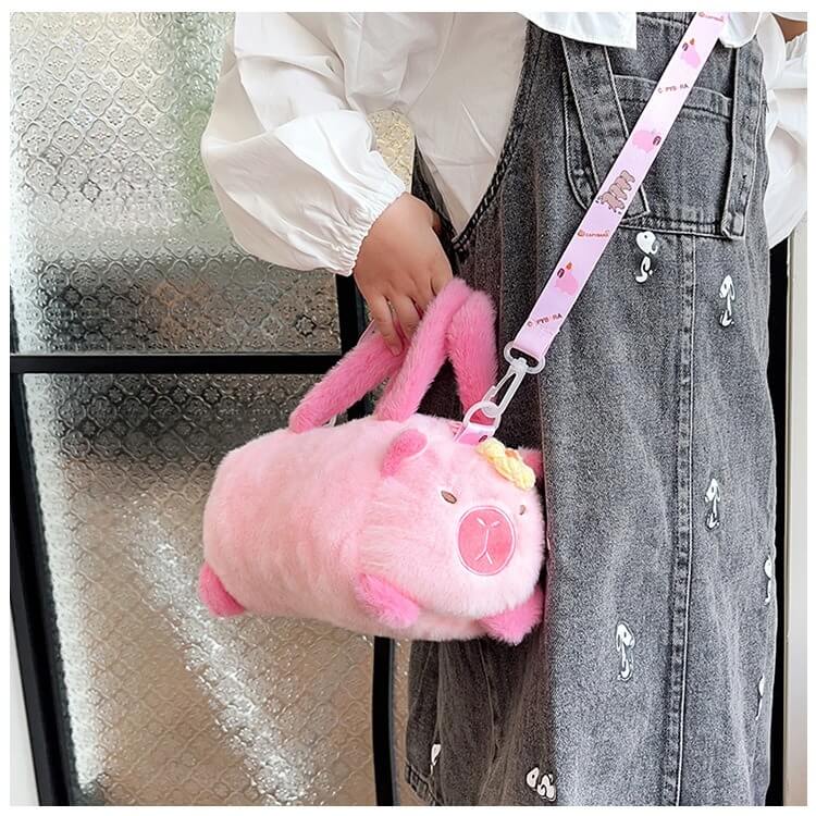 Factory Direct Sale 22CM HY2 Pink and Brown Capybara Plush Toy Hand-Held Shoulder Crossbody Bag Wholesale Panda Bags 19