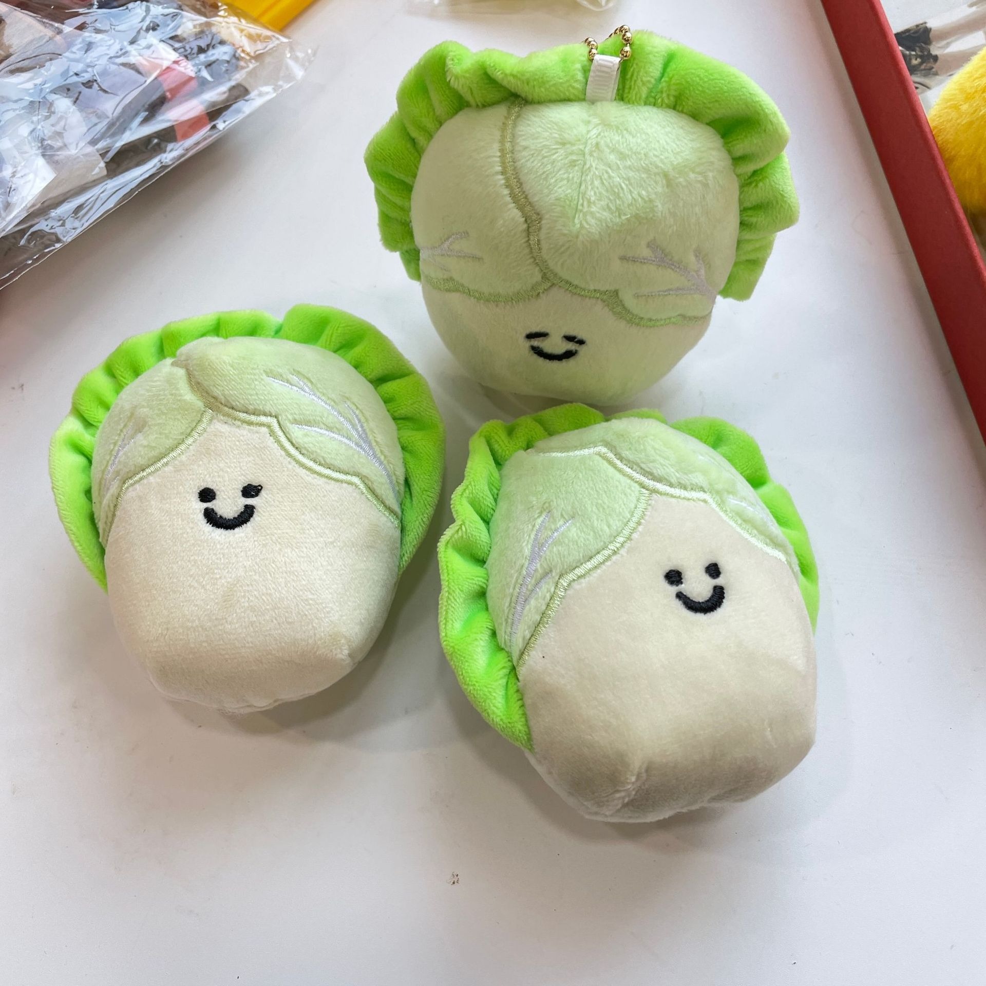 Innovative Cartoon Green Vegetable Keychain 9cm Cotton Stuffed Pendant Doll Funny New Design Creative Keyring 13
