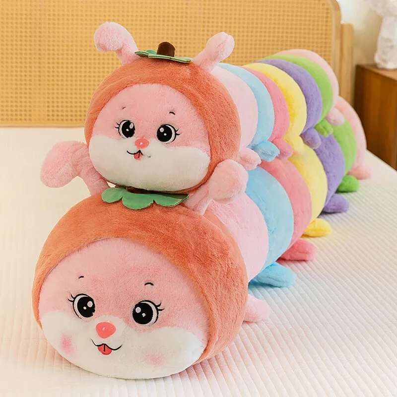 Wholesale High Quality Long Caterpillar Soft Toy Cartoon Stuffed Animal Shape Plush Sleeping Pillow Birthday Gift 1