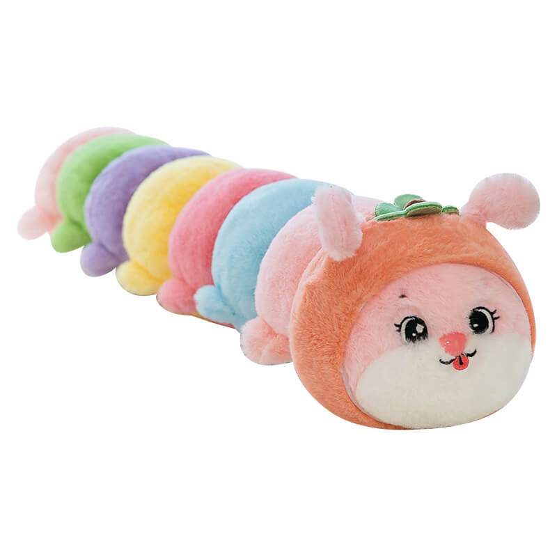 Wholesale High Quality Long Caterpillar Soft Toy Cartoon Stuffed Animal Shape Plush Sleeping Pillow Birthday Gift 12