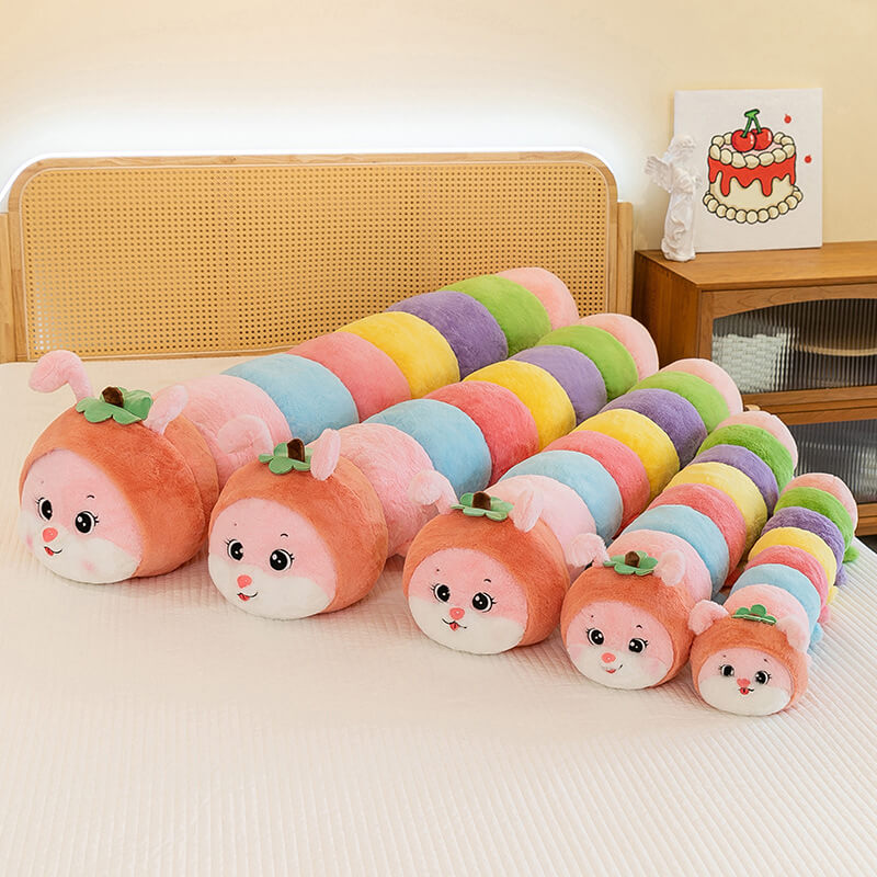 Wholesale High Quality Long Caterpillar Soft Toy Cartoon Stuffed Animal Shape Plush Sleeping Pillow Birthday Gift 11