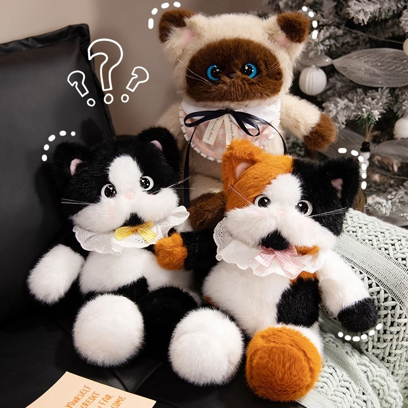 Wholesale 45/60cm Kawaii Stuffed Animal Cat Funny Gifts Toys Fluffy Plush Toy Soft Stuffed Safety Soft Cat for Kids 1