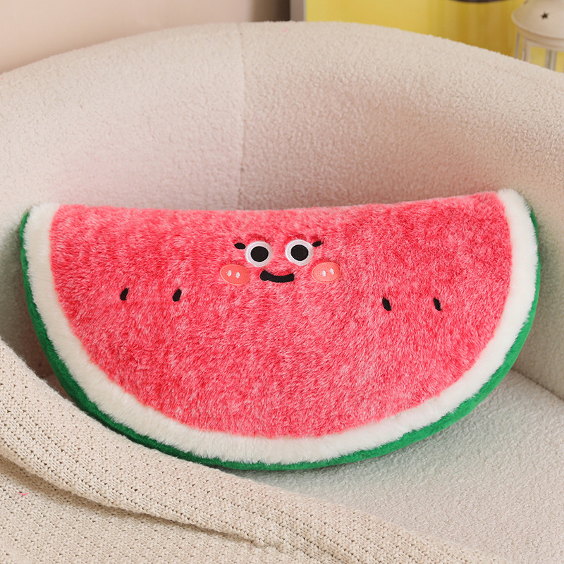 Мягкая подушка в форме арбуза, креативный дизайн, милая форма, теплый компаньон для детей, подарок, украшение для дома. 11