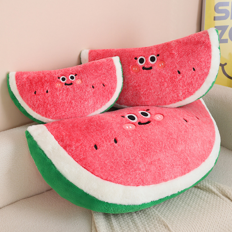 Мягкая подушка в форме арбуза, креативный дизайн, милая форма, теплый компаньон для детей, подарок, украшение для дома. 15