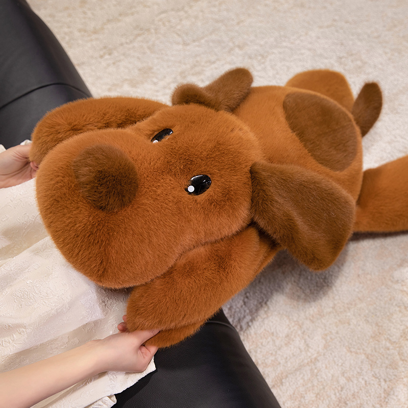 Peluche de perro acostado con diseño creativo, forma linda, cálida compañía para niños, regalo, decoración del hogar. 19