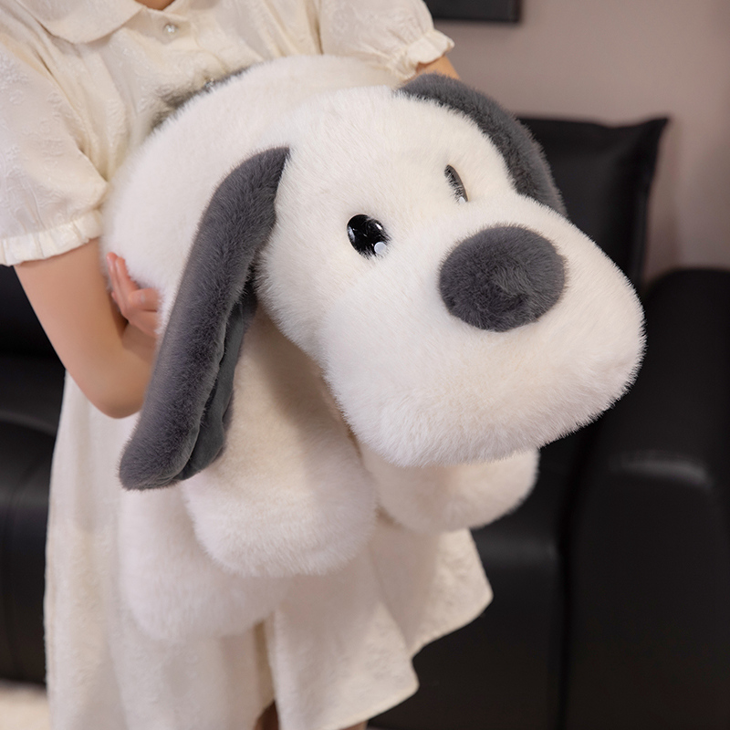 Peluche de perro acostado con diseño creativo, forma linda, cálida compañía para niños, regalo, decoración del hogar. 16