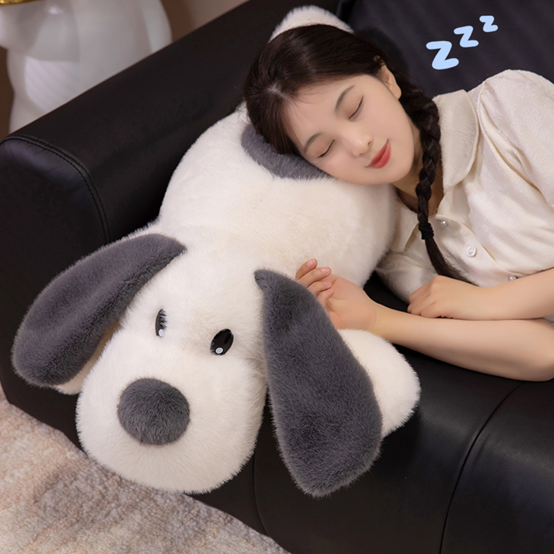 Peluche de perro acostado con diseño creativo, forma linda, cálida compañía para niños, regalo, decoración del hogar. 18