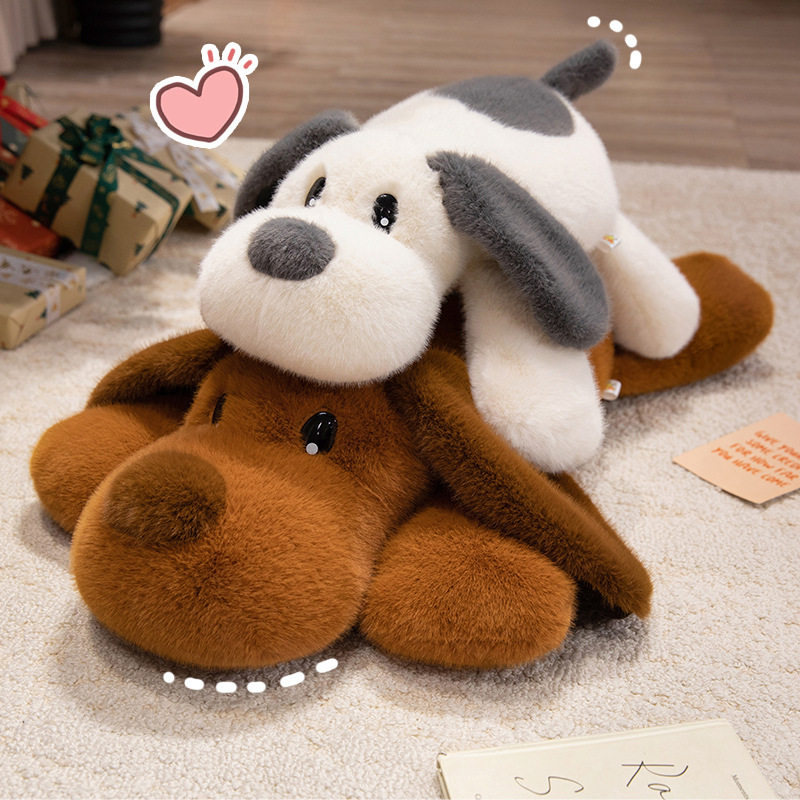 Peluche de perro acostado con diseño creativo, forma linda, cálida compañía para niños, regalo, decoración del hogar. 13