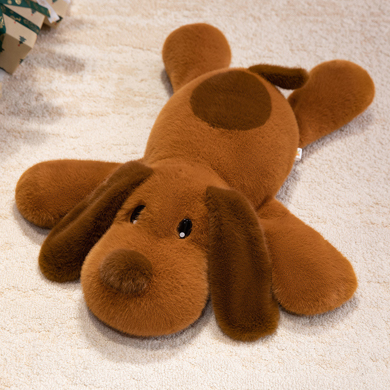 Peluche de perro acostado con diseño creativo, forma linda, cálida compañía para niños, regalo, decoración del hogar. 12