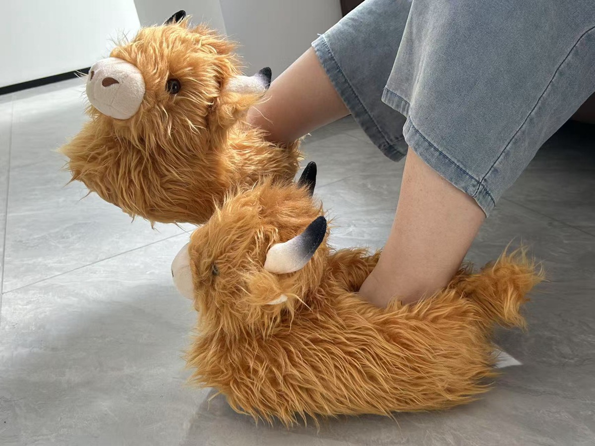 Cow shoes plush toy creative design, cute shape, warm companionship for children, gift, home decoration 12