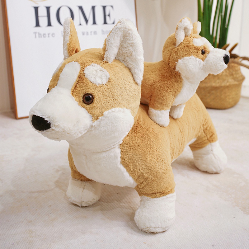 Corgi Dog Plush Doll Creative Design Cute Shape Warm Accompanying Children Gift Home Decoration 15