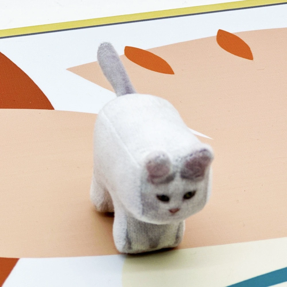 Square Printed Cat Meme Kitten Plush  Toy Kit Animals Handmade Needle Felting Starter Kit for Beginners Adult and Kids 1