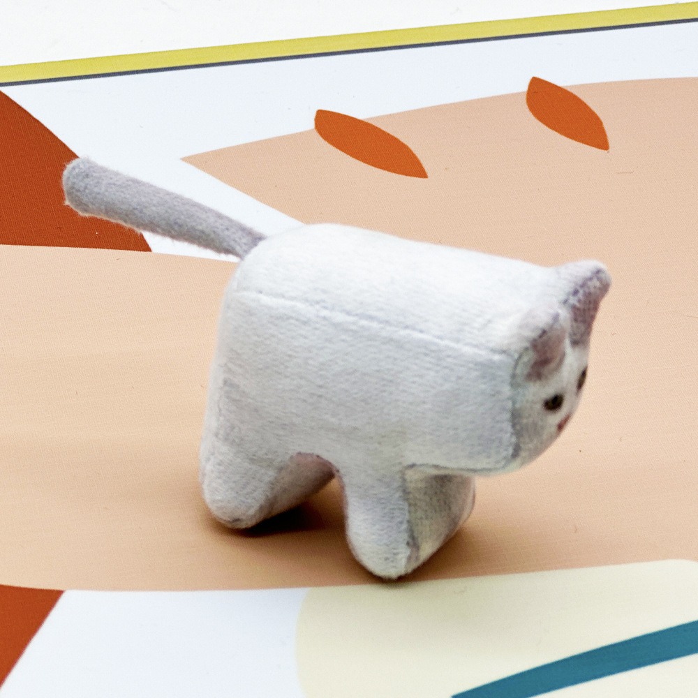 Square Printed Cat Meme Kitten Plush  Toy Kit Animals Handmade Needle Felting Starter Kit for Beginners Adult and Kids 13