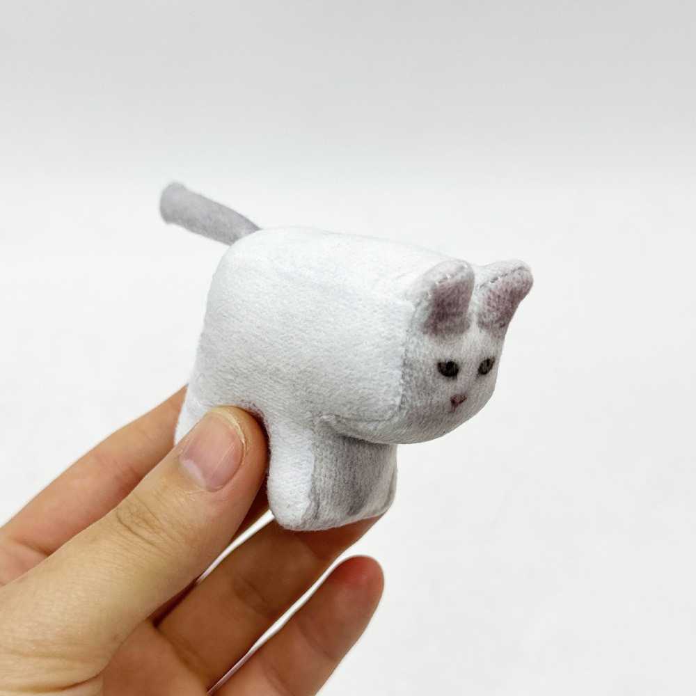 Square Printed Cat Meme Kitten Plush  Toy Kit Animals Handmade Needle Felting Starter Kit for Beginners Adult and Kids 14