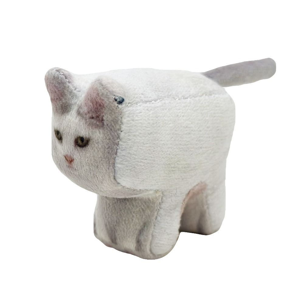 Square Printed Cat Meme Kitten Plush  Toy Kit Animals Handmade Needle Felting Starter Kit for Beginners Adult and Kids 15