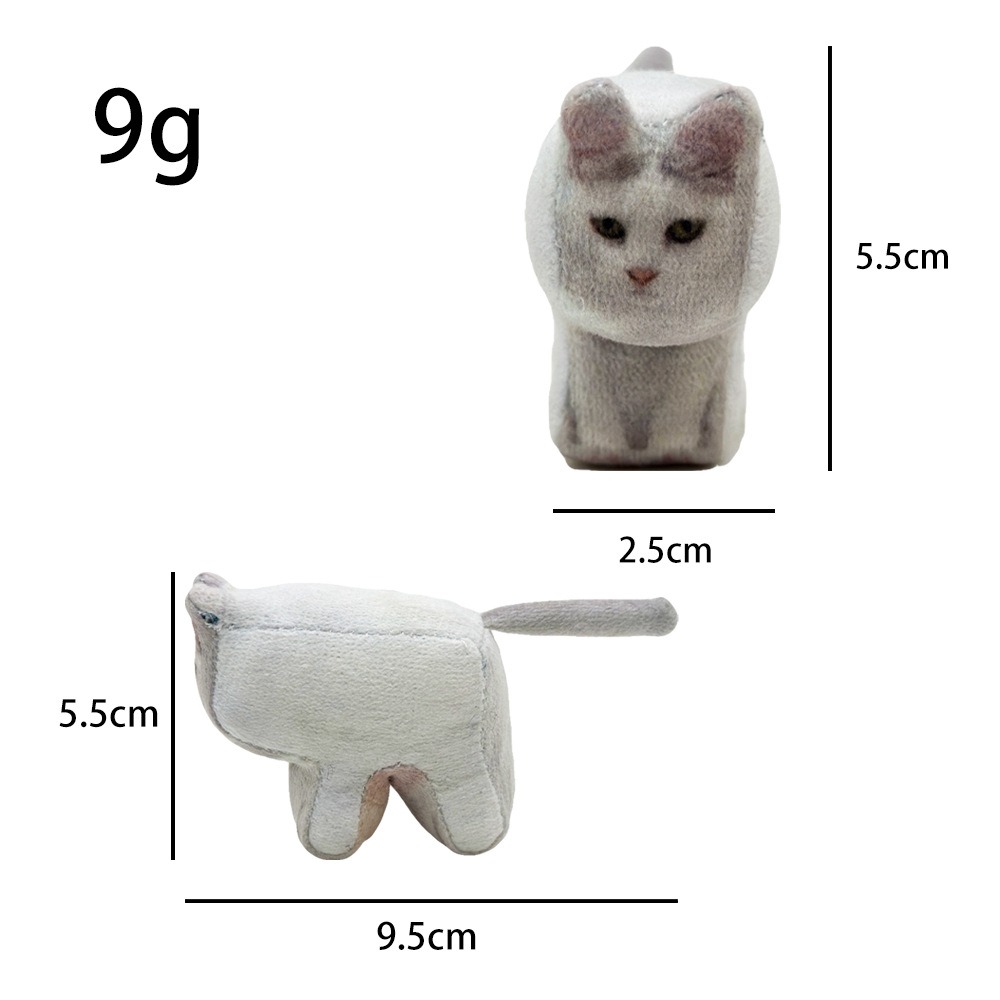 Square Printed Cat Meme Kitten Plush  Toy Kit Animals Handmade Needle Felting Starter Kit for Beginners Adult and Kids 17