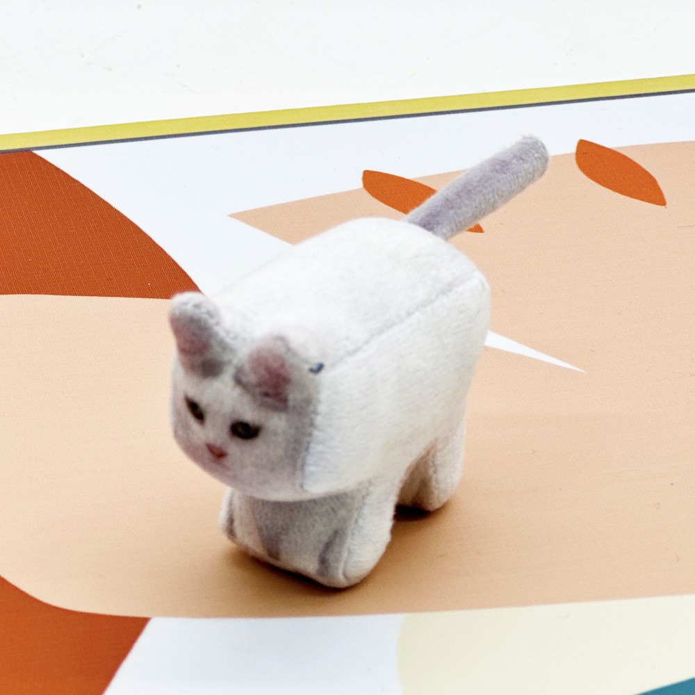 Square Printed Cat Meme Kitten Plush  Toy Kit Animals Handmade Needle Felting Starter Kit for Beginners Adult and Kids 12
