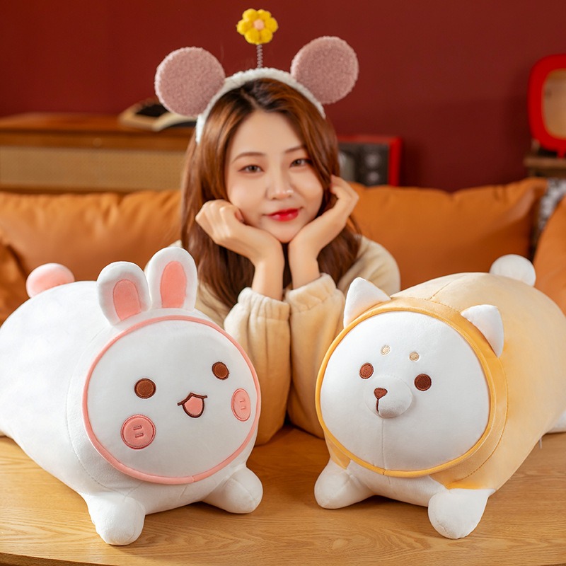 Wholesale Super Soft and Adorable Japanese Fat Cat Rabbit Dog Plush Toy Long Cat Plush Pillow Bed Sleeping Doll 17