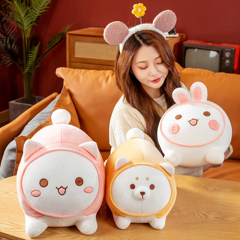 Wholesale Super Soft and Adorable Japanese Fat Cat Rabbit Dog Plush Toy Long Cat Plush Pillow Bed Sleeping Doll 18