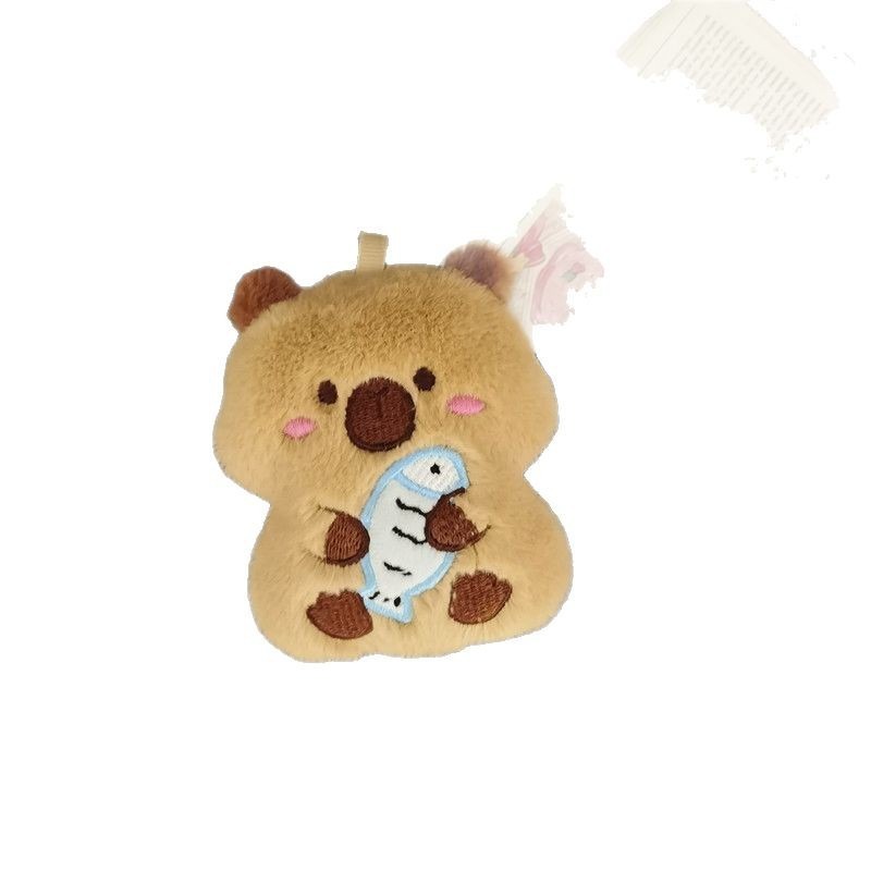 Wholesale 8CM Cotton Capybara Plush Keychain Mini Soft Stuffed Animal Toy Bag Pendant Capybara KeyRing Plush Doll 13