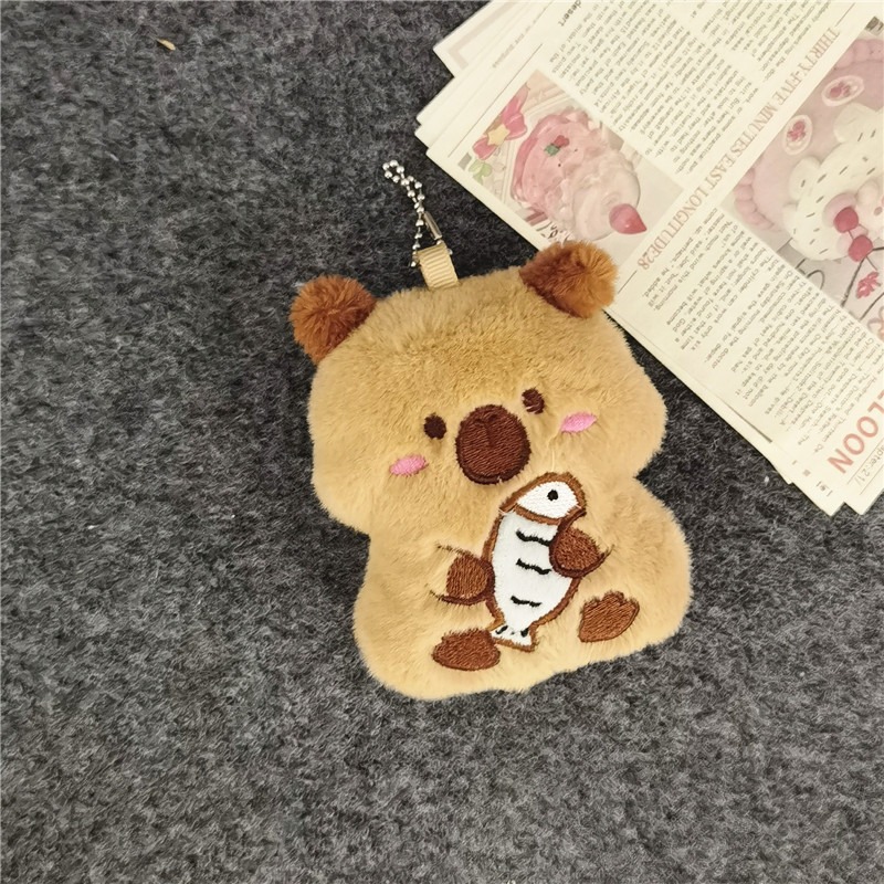 Wholesale 8CM Cotton Capybara Plush Keychain Mini Soft Stuffed Animal Toy Bag Pendant Capybara KeyRing Plush Doll 12