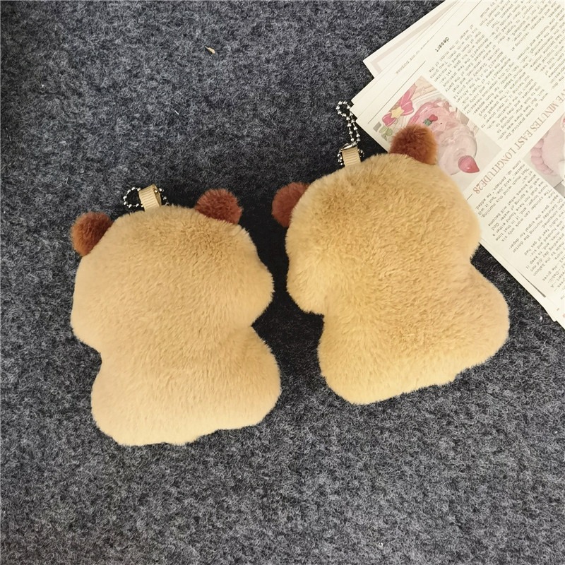 Wholesale 8CM Cotton Capybara Plush Keychain Mini Soft Stuffed Animal Toy Bag Pendant Capybara KeyRing Plush Doll 10