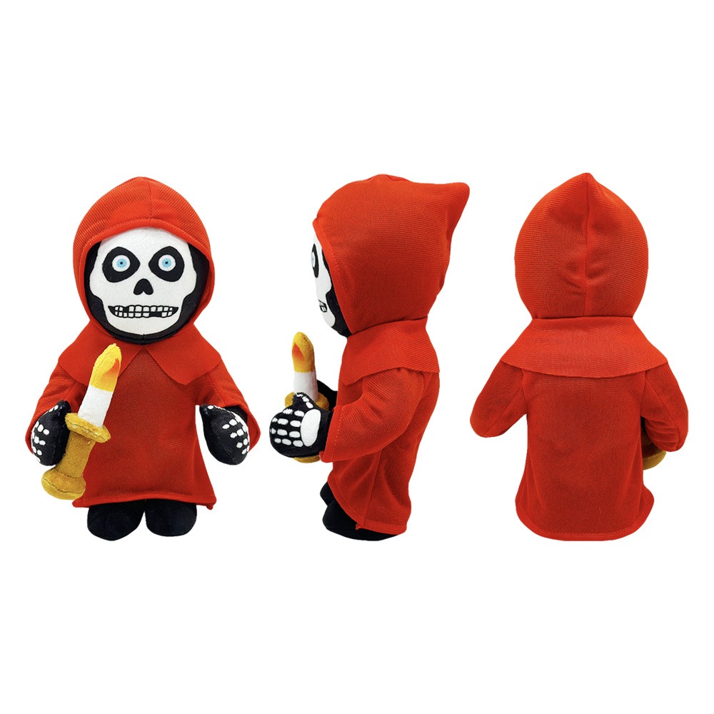 Wholesale 26cm Final Destination Bloodlines Terrifying Skull Face Plush Toys in Red Clothes Plush Toys Holding Candles 16