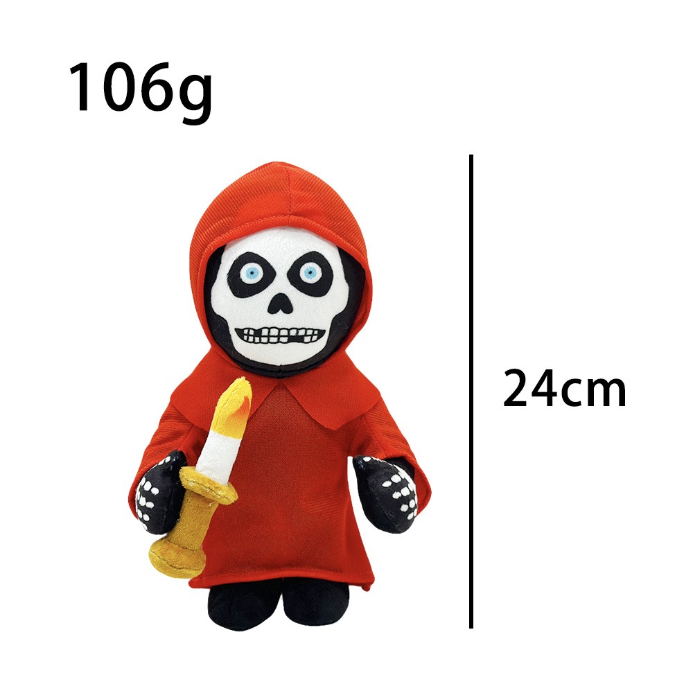 Wholesale 26cm Final Destination Bloodlines Terrifying Skull Face Plush Toys in Red Clothes Plush Toys Holding Candles 12