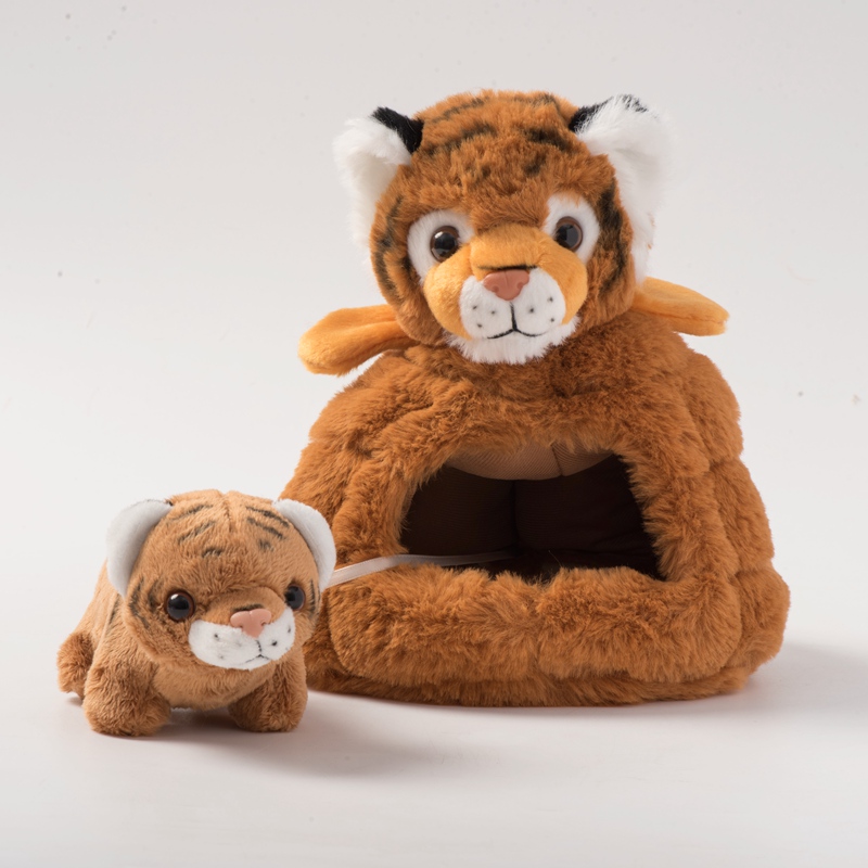 Mother and Child Tiger Nest Creative Design Plush Doll Cute Animal Soft and Comfortable Child Companion Gift 12