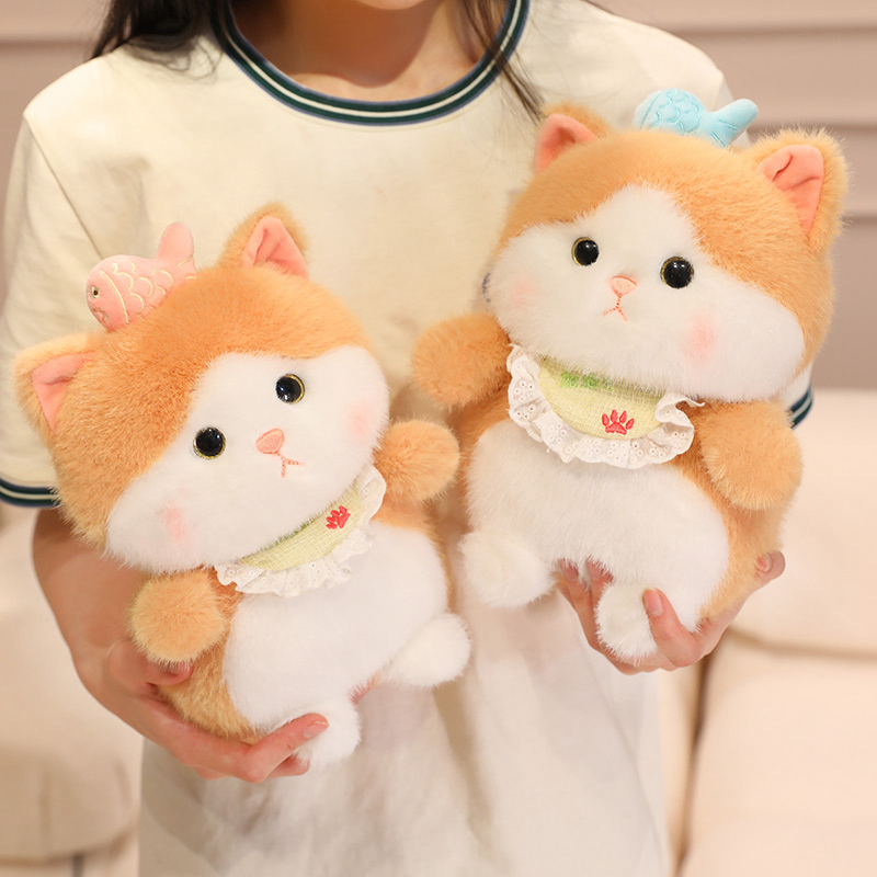 Kitten fish plush toy creative design, cute shape, warm home decoration, children's gift 14