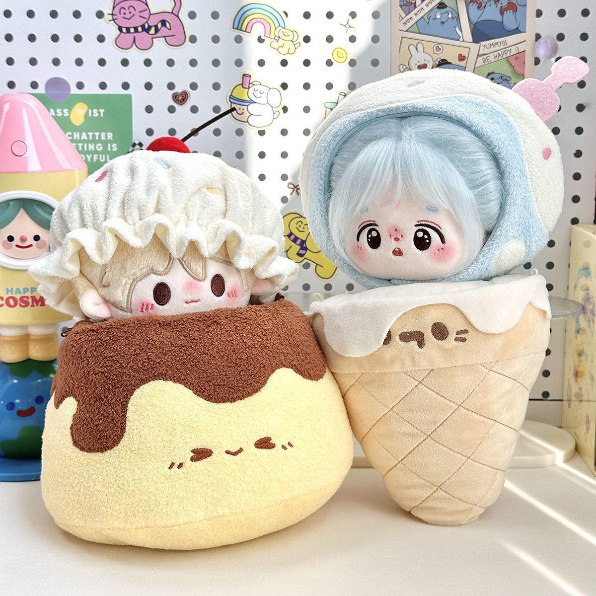 Wholesale Ice Cream Plush Pendant Cotton Doll Funny Toys for 20 Doll Anime Plush Cotton Dolls Fans Collection Gifts 12