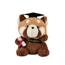 Manufacturer Wholesale Cute Plushies Kawaii Raccoon Graduation Plush Doll Stuffed Toy Gift Present 10