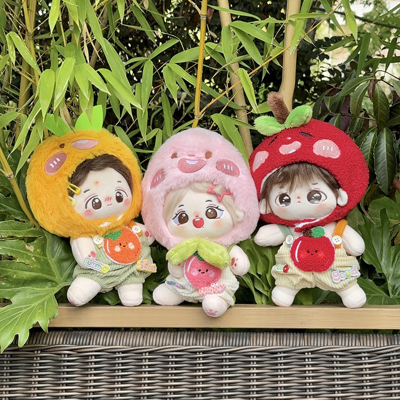 20cm Cotton Doll Fruit Head Cover Back Pants Set Waistcoat No Attribute Boys Girls Fruit Orange Peach 12