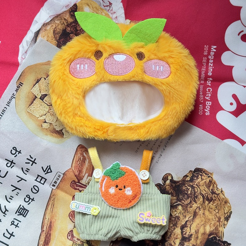 20cm Cotton Doll Fruit Head Cover Back Pants Set Waistcoat No Attribute Boys Girls Fruit Orange Peach 21
