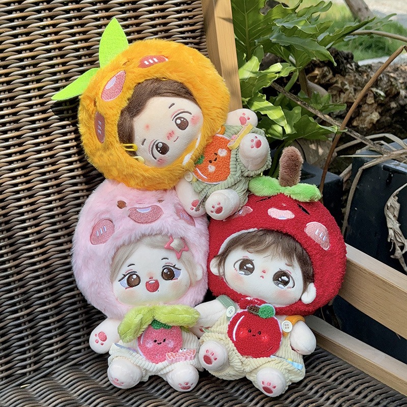 20cm Cotton Doll Fruit Head Cover Back Pants Set Waistcoat No Attribute Boys Girls Fruit Orange Peach 13