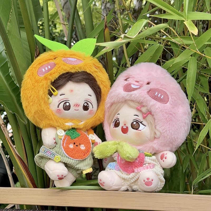 20cm Cotton Doll Fruit Head Cover Back Pants Set Waistcoat No Attribute Boys Girls Fruit Orange Peach 16