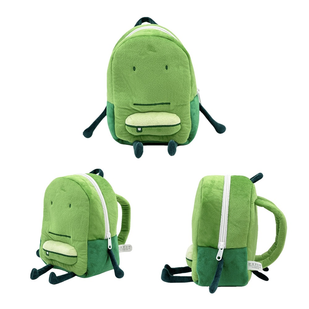 ODM OEM  Fashion Green Cartoon Kids Backpacks Anime Liam Plush Backpack Children Plush School Bag Gifts for Boy and Girl 19