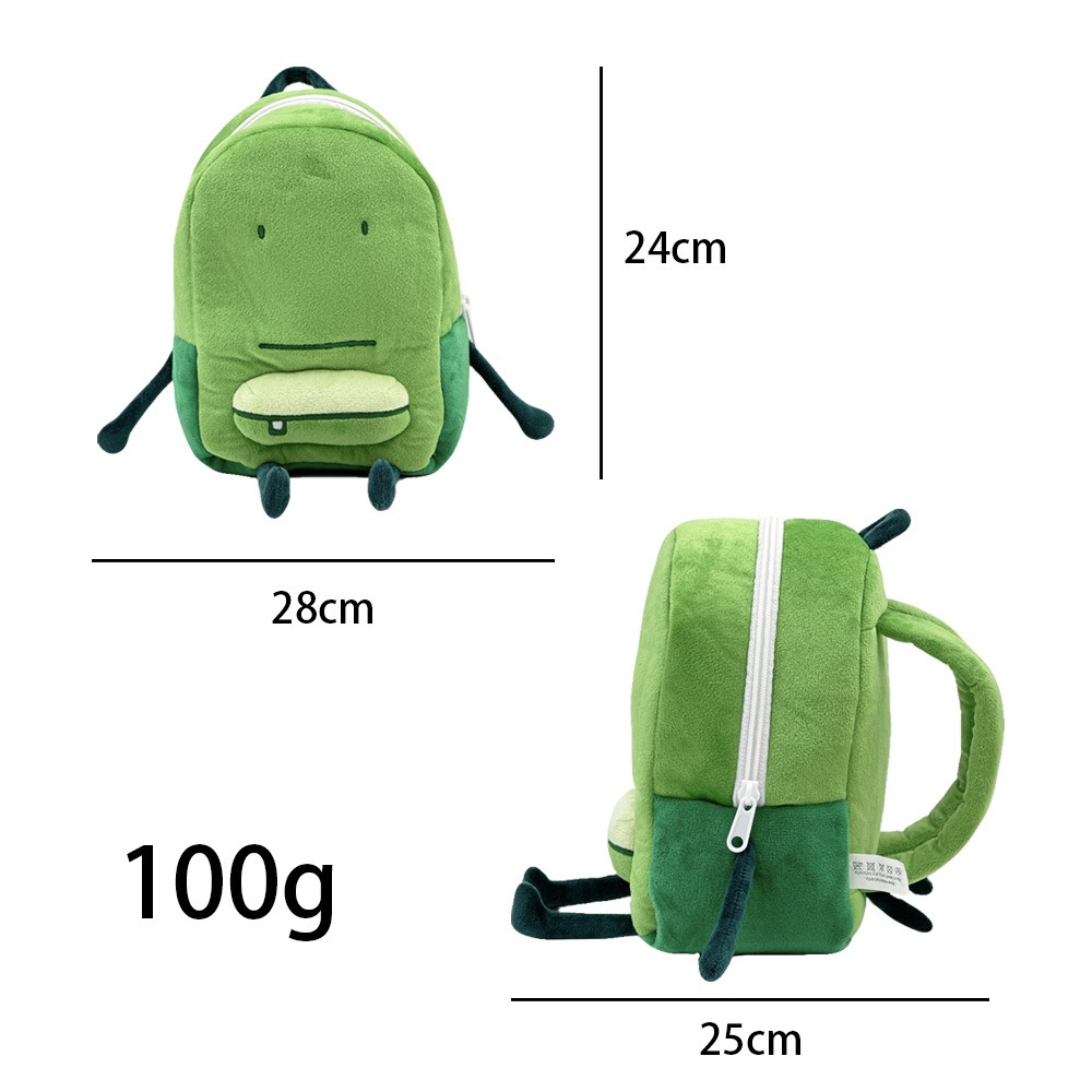 ODM OEM  Fashion Green Cartoon Kids Backpacks Anime Liam Plush Backpack Children Plush School Bag Gifts for Boy and Girl 20