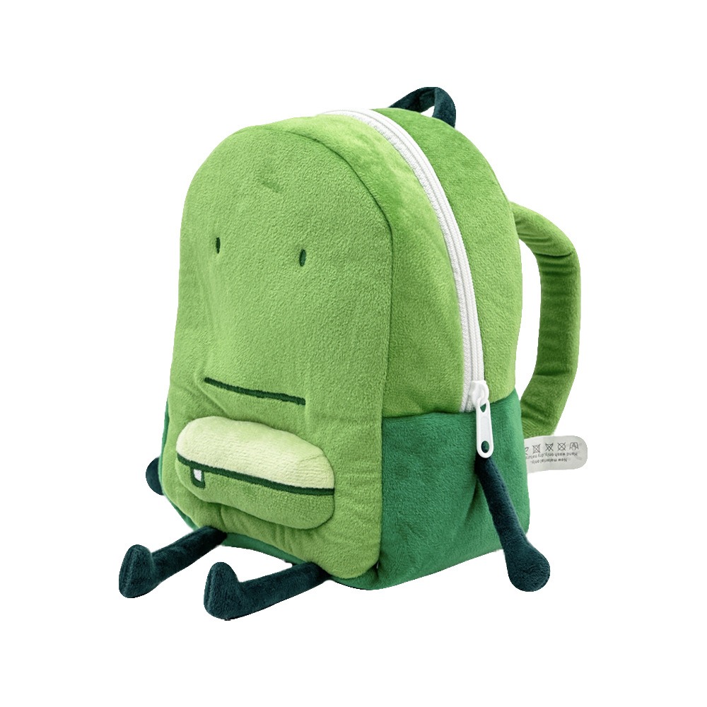 ODM OEM  Fashion Green Cartoon Kids Backpacks Anime Liam Plush Backpack Children Plush School Bag Gifts for Boy and Girl 18