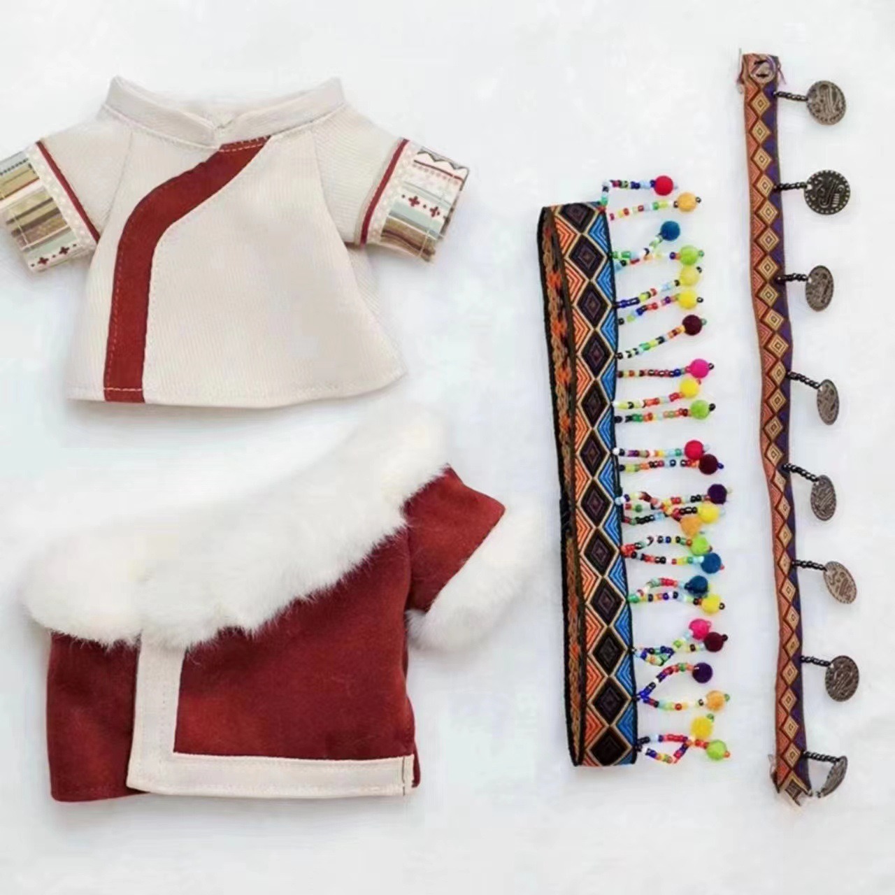 Wholesale New Arrival 20 cm Doll Reborn Baby Doll Clothes Cotton Doll Clothes Tibetan-style National Costume Set Gift 13