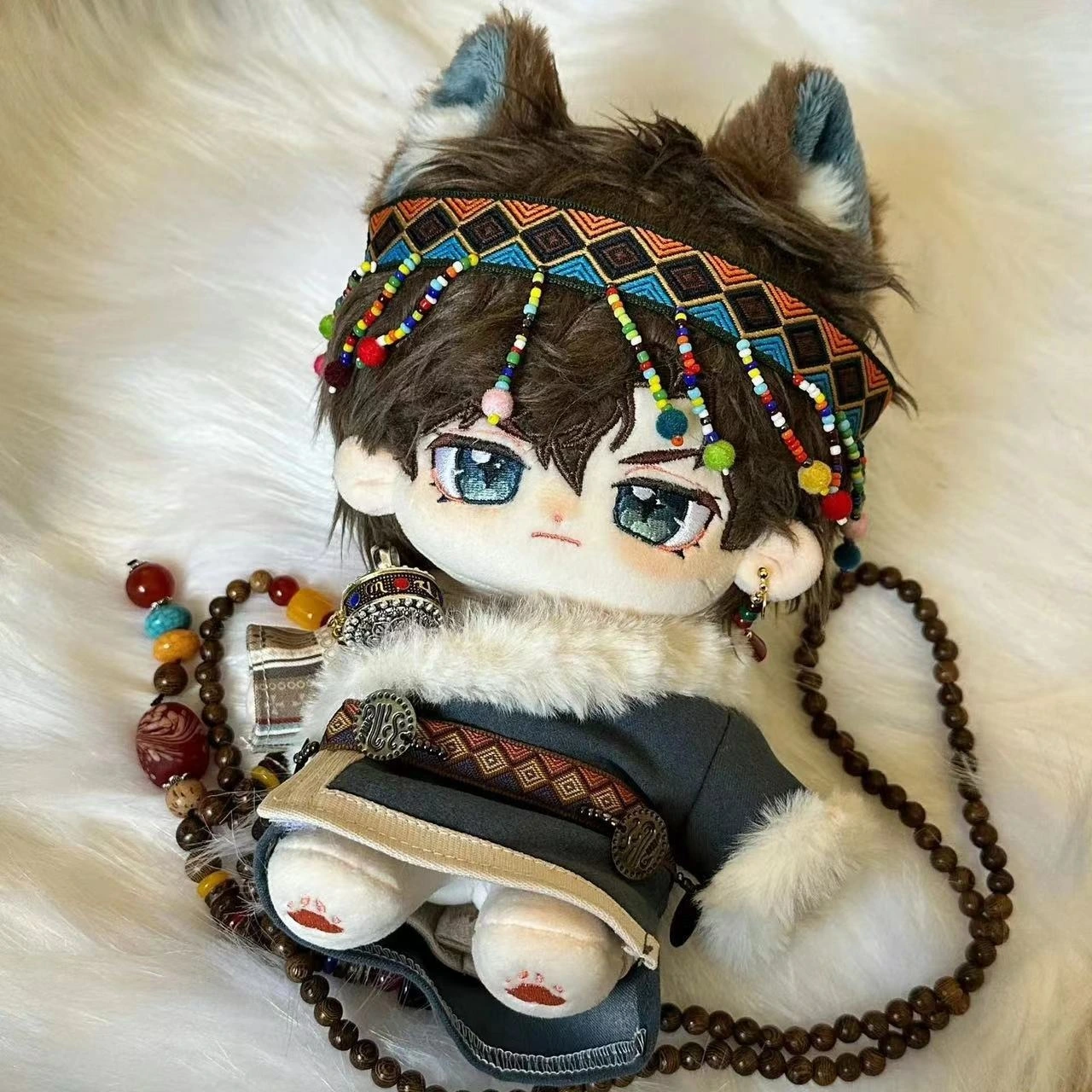 Wholesale New Arrival ​20 cm Doll Reborn Baby Doll Clothes Cotton Doll Clothes Tibetan-style National Costume Set  Gift 1