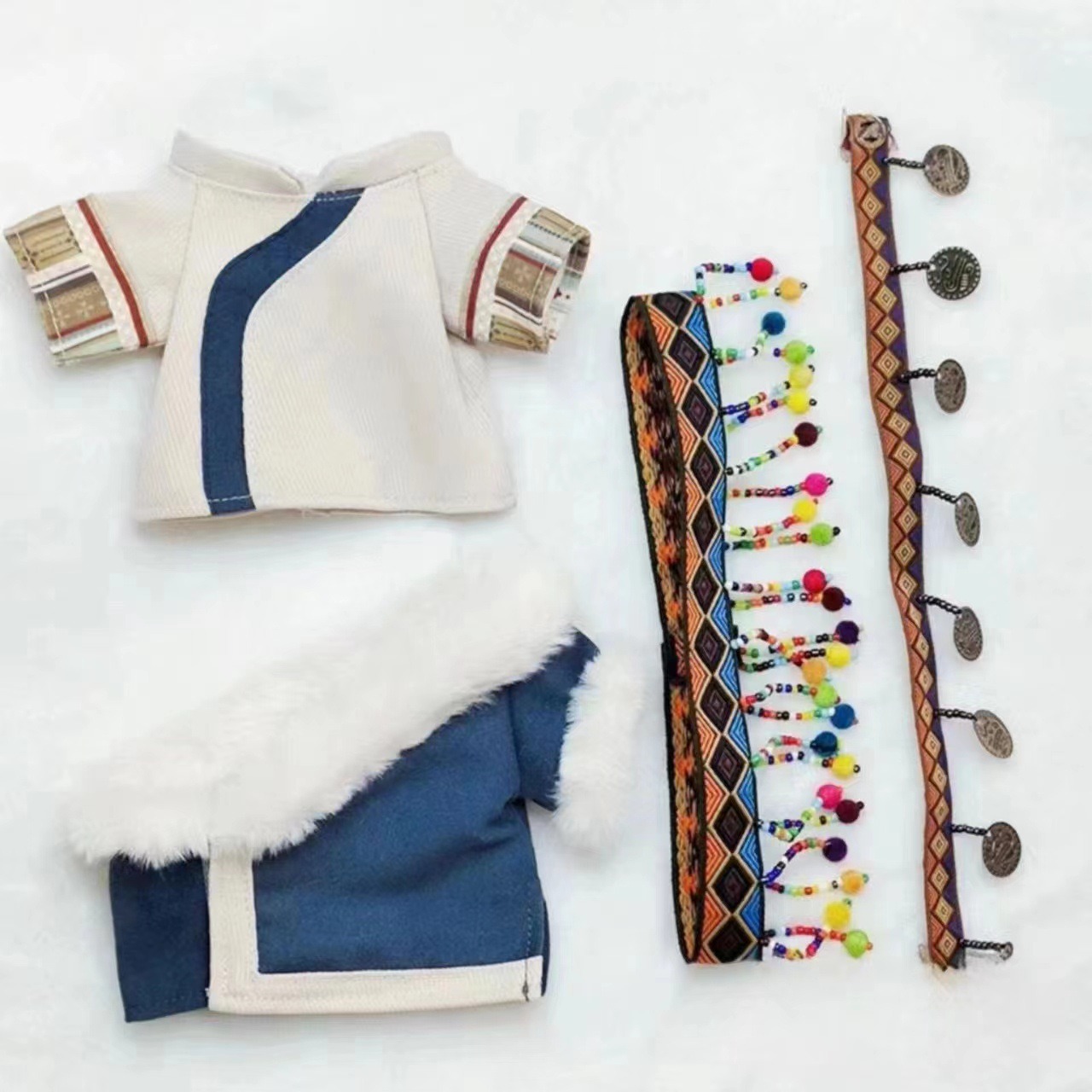 Wholesale New Arrival 20 cm Doll Reborn Baby Doll Clothes Cotton Doll Clothes Tibetan-style National Costume Set Gift 12