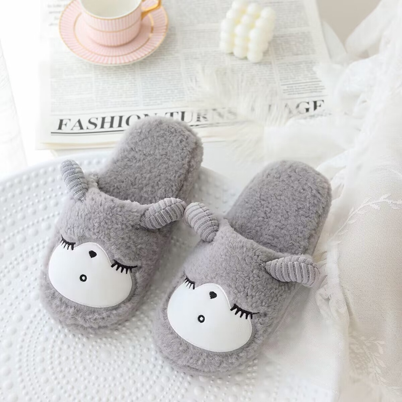Little Sheep Plush Slippers Soft and Comfortable Winter Warmth Creative Design Cute Styling 12