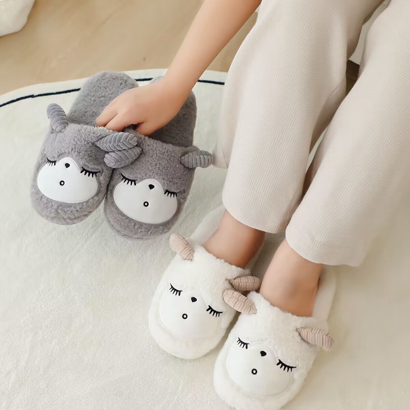 Little Sheep Plush Slippers Soft and Comfortable Winter Warmth Creative Design Cute Styling 15