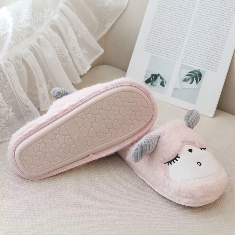 Little Sheep Plush Slippers Soft and Comfortable Winter Warmth Creative Design Cute Styling 17
