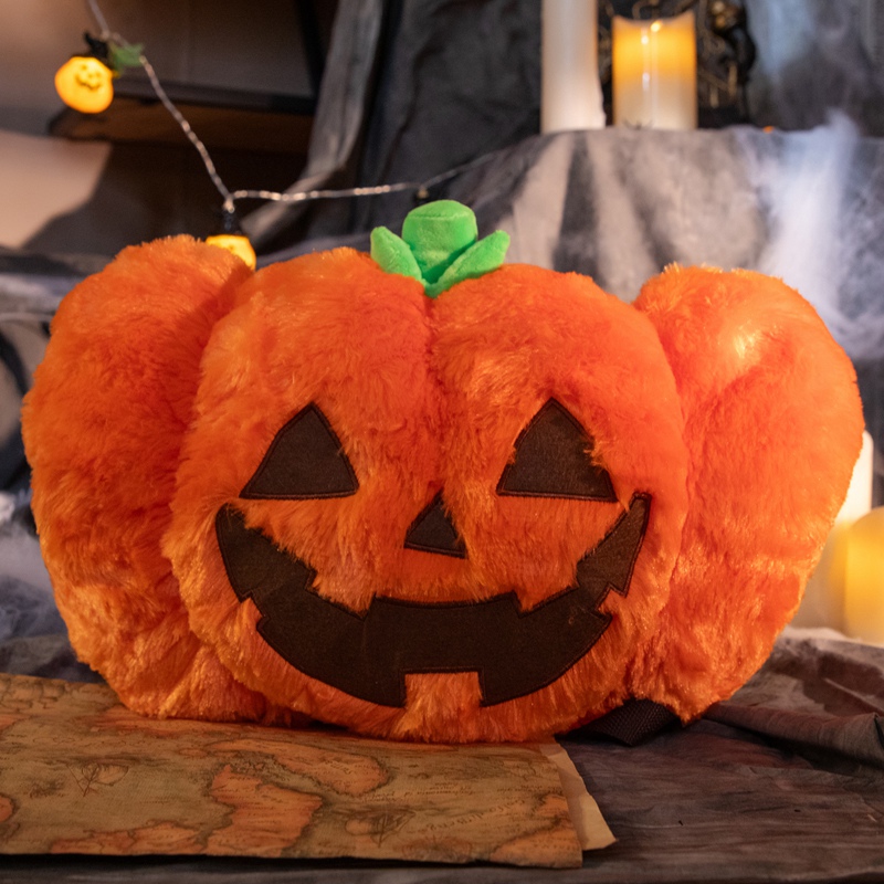 Halloween Pumpkin Backpack Plush Doll Creative Design Fashionable and Versatile, Essential for Travel 11