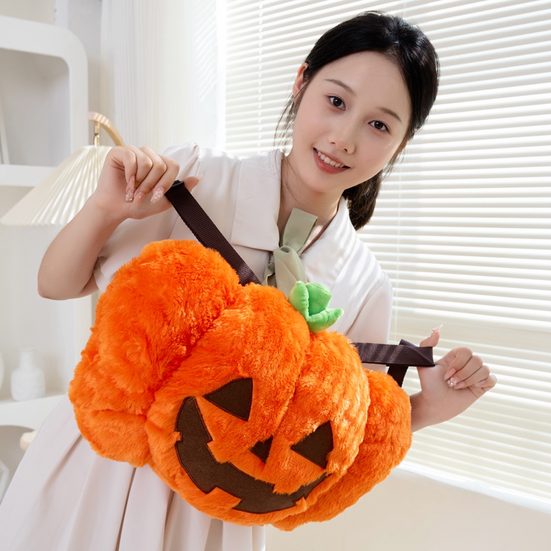 Halloween Pumpkin Backpack Plush Doll Creative Design Fashionable and Versatile, Essential for Travel 16
