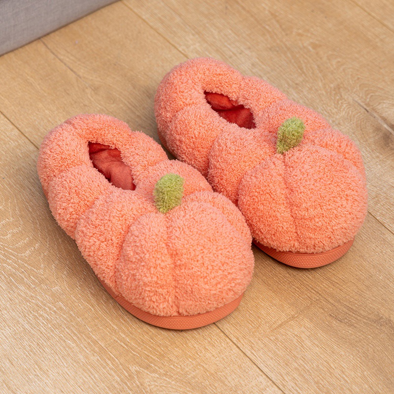 Pumpkin slippers creative design, Halloween festive atmosphere, warm home decoration, soft and comfortable 16