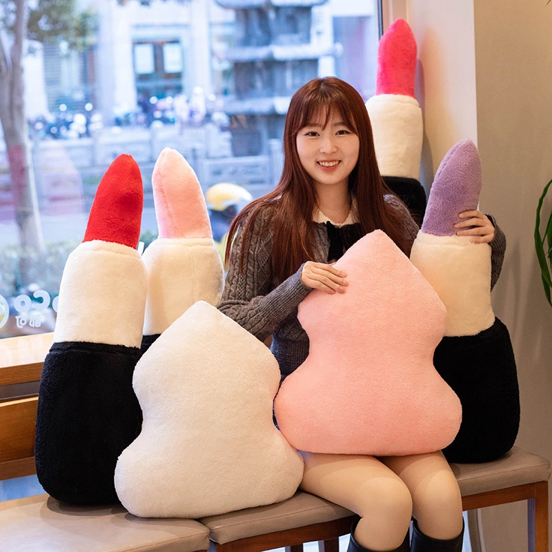Lipstick Beauty Egg Plush Doll Pillow Creative Design Home Decoration Soft and Comfortable 1