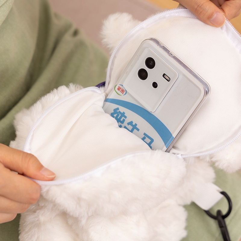 Creative design of plush backpack for lamb, puppy, and teddy bear, essential for travel, fashionable, versatile, and cut 16